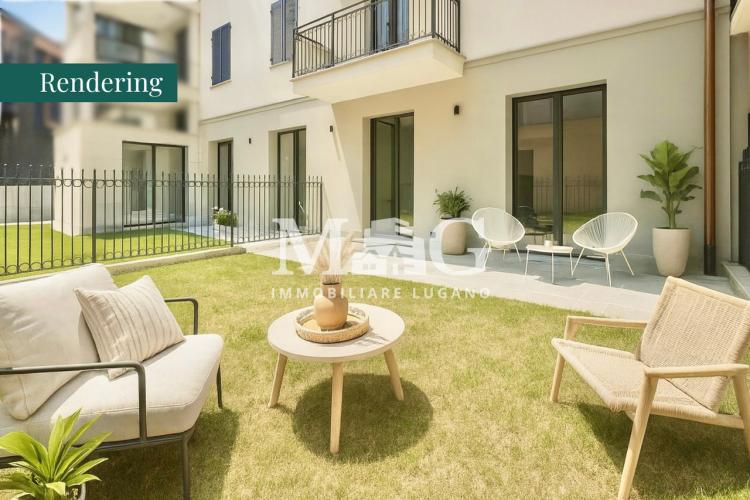 Lugano Centro: 3.5-room apartment with garden near the lake