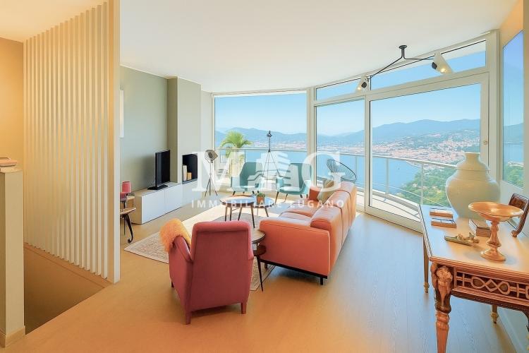 Lugano, Castagnola: Modern villa with swimming pool and lake view