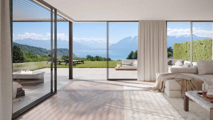 Trois villas de standing sur plans avec vue sur le lac 
Villa C