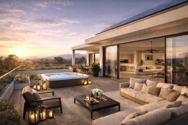 Collina d'Oro: Newly built penthouse with panoramic terrace
