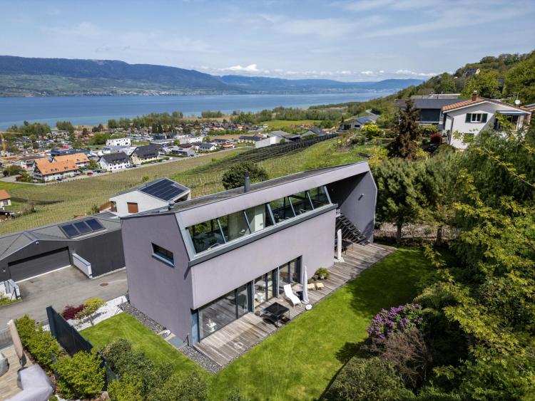 Contemporary property with dominant view