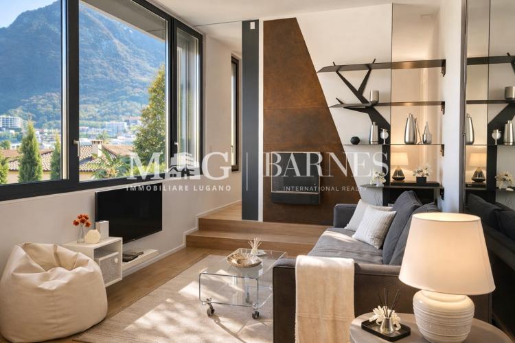 Lugano Centro near LAC: 2.5 rooms apartment lake view