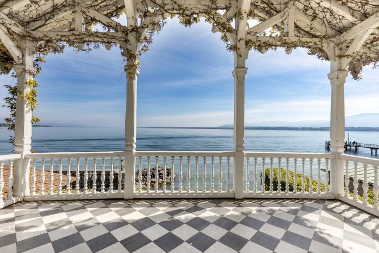 Magnificent waterfront mansion with outbuilding and private port