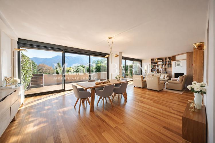 Collina d'Oro, Lugano: 3.5-room apartment with terraces and garden