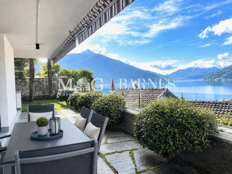 Bissone: 4.5-room apartment, garden, garage, lake view