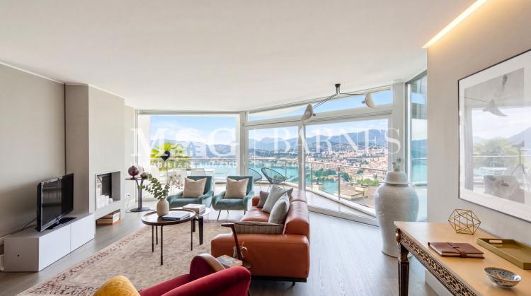 Lugano, Castagnola: Modern villa with swimming pool and lake view