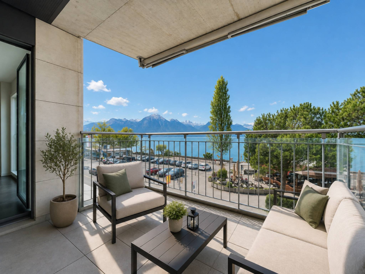 Au coeur de Montreux, appartement de 2.5 pièces offrant une belle vue sur le lac