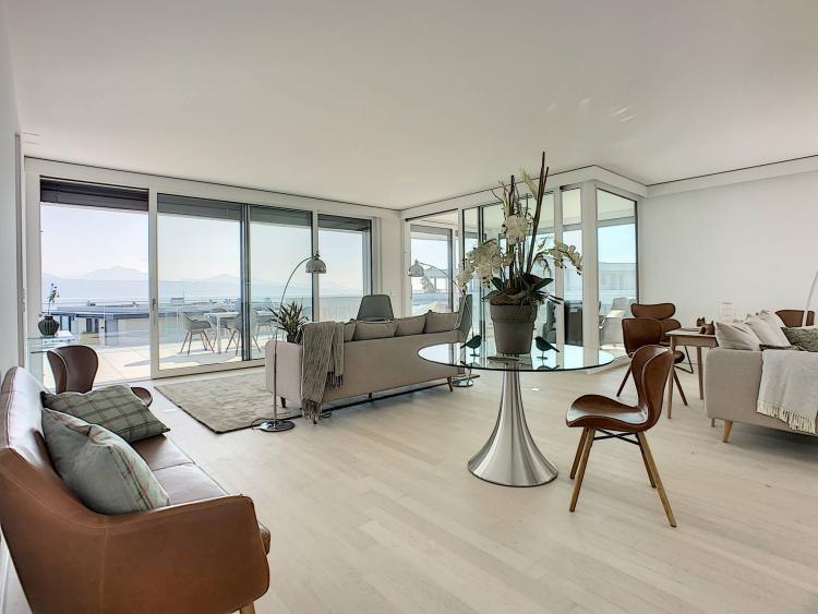 Splendid penthouse with lake and private harbor views