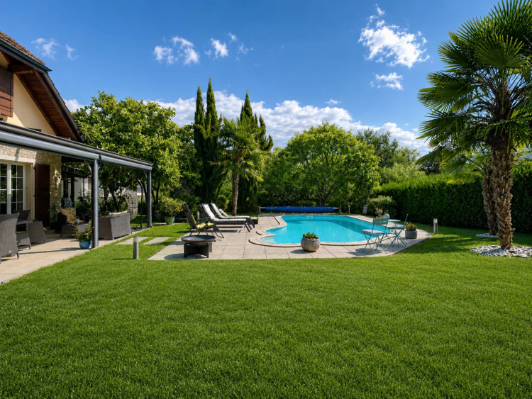 Villa individuelle avec piscine dans un environnement calme et verdoyant
